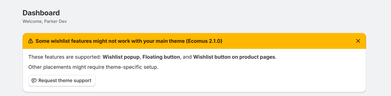 Theme support banner in TValue Wishlist